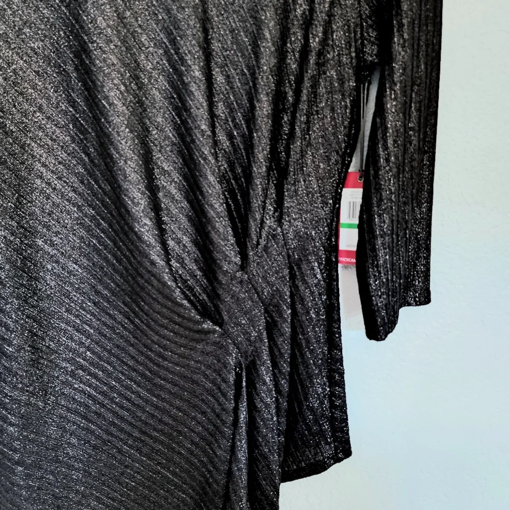 Vince Camuto black metallic sweater size L New - Picture 3 of 9